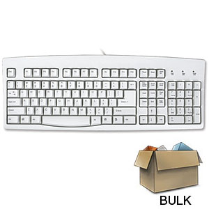 Bulk Standard PS2 Keyboard, White, 20 Pk - DCT Factory