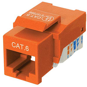 CAT6 Network (RJ45) Keystone Jack, Tool-Free, Orange ZT1800328 - Ziotek