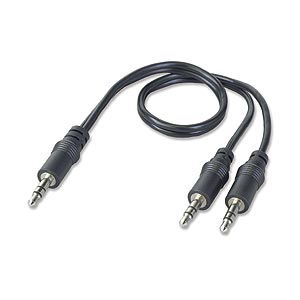 3.5mm Stereo Splitter, 3 Males, 7 Inches - Generic