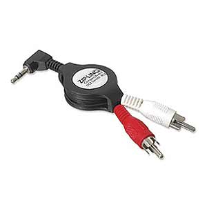4ft. Retractable 3.5mm To RCA Stereo Cable ZIP-AUDIO-CD5 - Zip linq