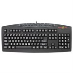 Large Print USB Keyboard Black With White Keys YKB-LPB-USB - Keys u see