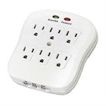 6-Outlet Surge Wall Tap 1080 Joules ZT1120187 - Ziotek