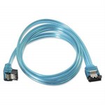 3ft. SATA Data Cable 3Gbps Straight And 90 Degree Connector Blue SATA2L-3-UVB - Link Depot