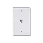 RJ11 1 Jack Wall Plate, White ZT1800380 - Ziotek