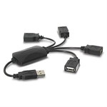 4 Port Hi-Speed 480Mbps USB Hub, Black ZT1040519 - Ziotek