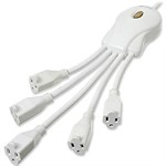 Powersquid 5 Outlet Multiplier, White - Power Sentry