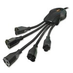 Powersquid 5 Outlet Multiplier, Black - Power Sentry