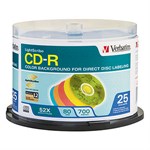 Verbatim Color Lightscribe 52x CD-R 25pk Spindle - Verbatim