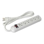 6-Outlet Horizontal Plastic Power Strip 4ft. Cable ZT1120147 - Ziotek
