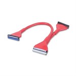 Round Ata133 IDE 40 Pin, 3 Conn, 18in, Red - Ziotek