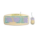 Mini Keyboard And Mouse For Kids, Yellow, PS2 - A4tech