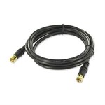 Rg6 Coaxial Cable W/ Gold F Connector, 15 Ft, Black - Ziotek
