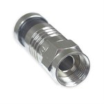 Rg6 Tri F Connector, Male, Black - Generic