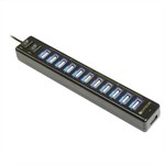 12 Port USB 2.0 Hub W/ AC Adapter, 2 Control Switches, Black ST-UH12P - Satechi