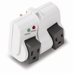 3 Outlet, Surge Protector Wall Tap, Rotating Outlets, White - Universal