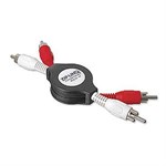 Retractable Stereo RCa Cable, M/M, 4' - Zip linq