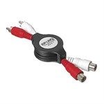 Retractable Stereo RCa Ext Cable, M/F, 4' - Zip linq