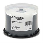 Verbatim 80 Min CDR Inkjetable 52x, 50 Pk - Verbatim
