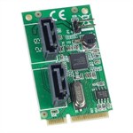 Mini PCI-e Card, 2 Port SATA 6G, Non-RAID - Universal