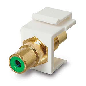 RCA Coupler Keystone Insert Jack, Green / Gold - Universal