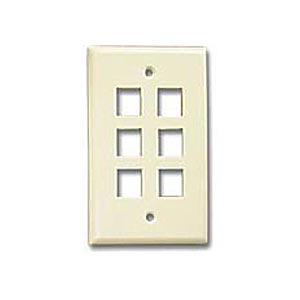 6 Hole Keystone Faceplate, Beige ZT1800270 - Ziotek