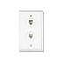 RJ11 2 Jack Wall Plate, White ZT1800390