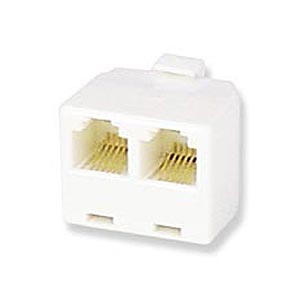 Telephone RJ11 Line Splitter, 6P4C, White ZT1800430 - Ziotek