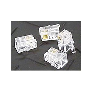 RJ11 6P4C Modular Plug Connectors, Clear, 100 Pack ZT1800460 - Ziotek