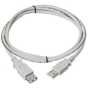 3ft. USB 2.0 Type A Male To Female Extension USB Cable, Beige ZT1310771 - Ziotek