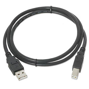 3ft. USB 2.0 Type A Male To Type B Male USB Cable, Black ZT1310981 - Ziotek