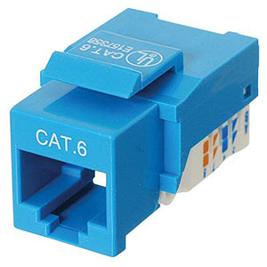 CAT6 Network (RJ45) Keystone Jack, Tool-Free, Blue ZT1800322 - Ziotek