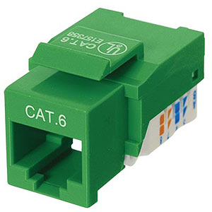 CAT6 Network (RJ45) Keystone Jack, Tool-Free, Green ZT1800323 - Ziotek