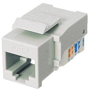 CAT6 Network (RJ45) Keystone Jack, Tool-Free, White ZT1800326 - Ziotek