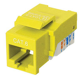 CAT6 Network (RJ45) Keystone Jack, Tool-Free, Yellow ZT1800327 - Ziotek