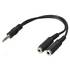 6in. Headphone Cable Splitter (3.5mm) Stereo Male To 2 Female Audio