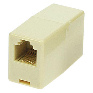 RJ25 Telephone Line Coupler, 6P6C, Reverse, Ivory - Universal