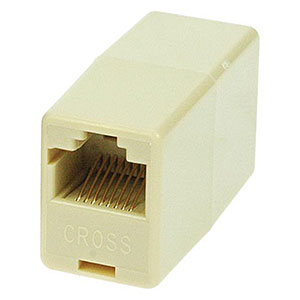 Modular 8P8C Inline Coupler, Reverse (Rolled) Ivory - Universal