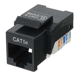 Cat 5e Keystone Jack, Network RJ45, Tool-Free, Black ZT1800310 - Ziotek