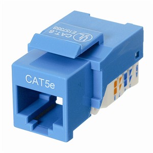 RJ45 Cat5 / 5e Keystone Jack, Tool Free, Blue ZT1800314 - Ziotek