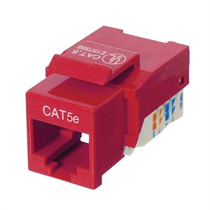 RJ45 Cat5 / 5e Keystone Jack, Tool Free, Red ZT1800315 - Ziotek