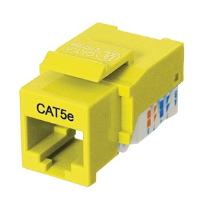 RJ45 Cat5 / 5eKeystone Jack, Tool Free, Yellow ZT1800317 - Ziotek