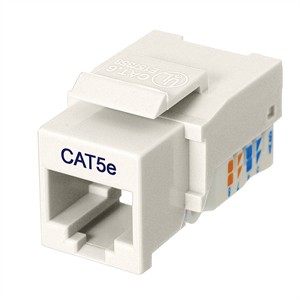 Cat 5e Keystone Jack, Network RJ45, Tool Free, White ZT1800320 - Ziotek