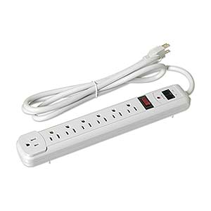 7 Outlet Plastic Power Strip 6ft, White ZT1120100 - Ziotek