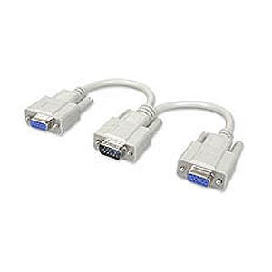 VGA Y HD15 Male To (2) HD15 Female Cable ZT1212450 - Ziotek