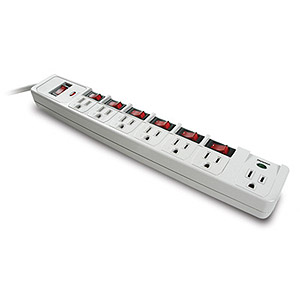 7 Outlet Surge Protector, White - Universal