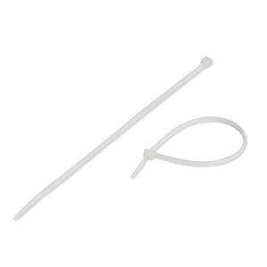 4in. Cable Tie 18lbs, White, 100 Pack - Universal