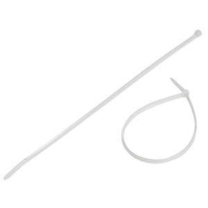 12in. Cable Tie 50lbs, White, 100 Pack - Universal