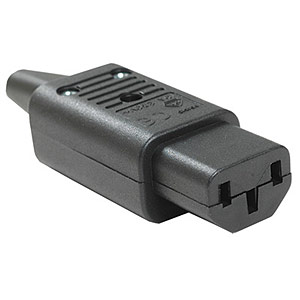 IEC C13 Power Cord Plug Connector, Black - Universal