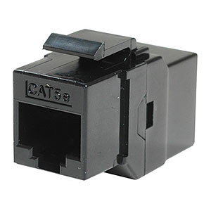 RJ45 CAT5 / 5e In-Line Coupler Keystone Jack, Black ZT1800517 - Ziotek