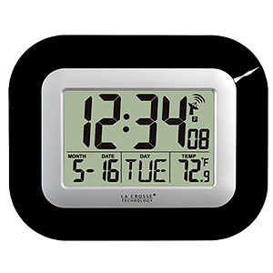 Atomic Digital Wall Clock, Black WT-8005U-B - La Crosse